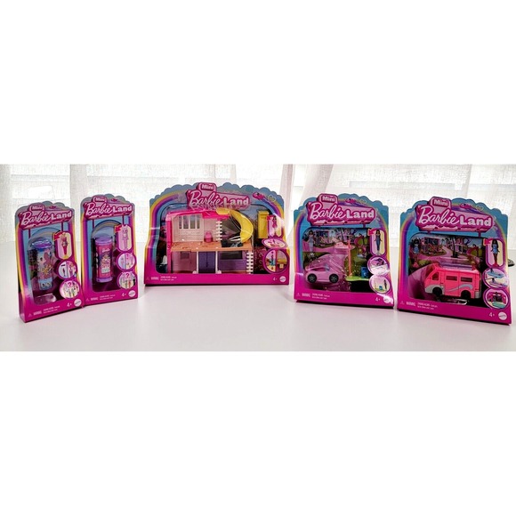 Mattel Other - 5 Mini Barbie Land Lot Car Camper Play House Cutie Color Reveal Surprise Dolls